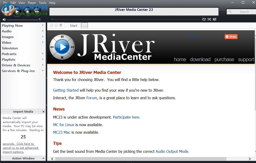 J. River Media Center設(shè)置中文界面的方法