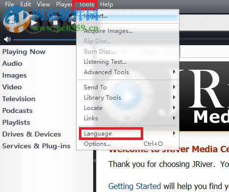 J. River Media Center設(shè)置中文界面的方法