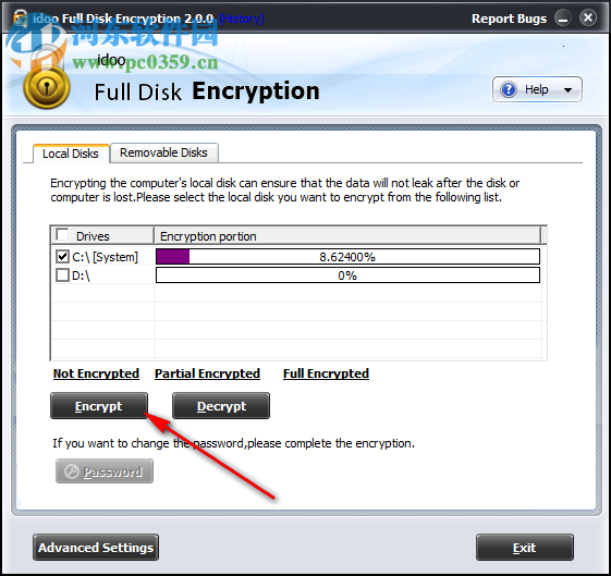 idoo Full Disk Encryption為磁盤設(shè)置密碼的方法