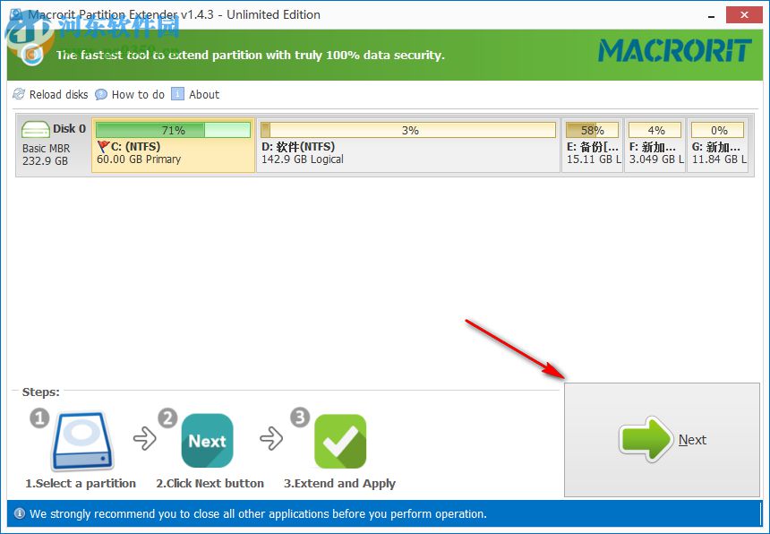 分區(qū)拓展器Macrorit Partition Extender如何拓展分區(qū)