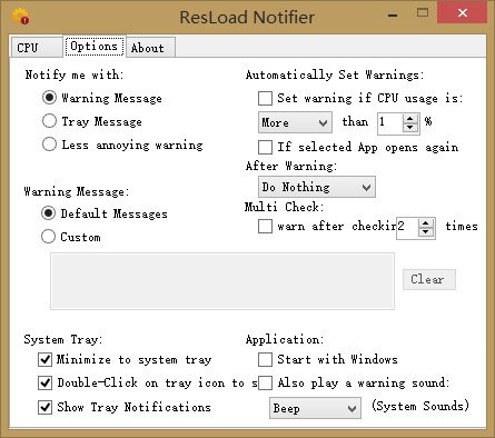 cpu利用率查看軟件(ResLoad Notifier) 1.4.4.1 官方版