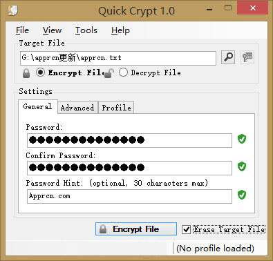 Quick Crypt 文件加密解密工具 1.1 免費(fèi)版