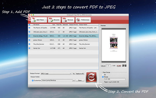 PDF轉(zhuǎn)JPEG轉(zhuǎn)換器Mac版 3.1.77
