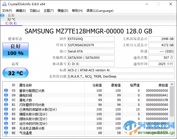 CrystalDiskInfo(硬盤健康狀況管理)