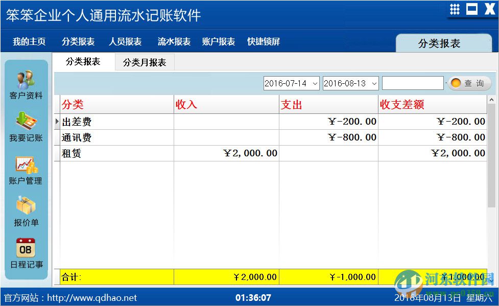 笨笨企業(yè)個人通用流水記賬軟件 1.0 官方版