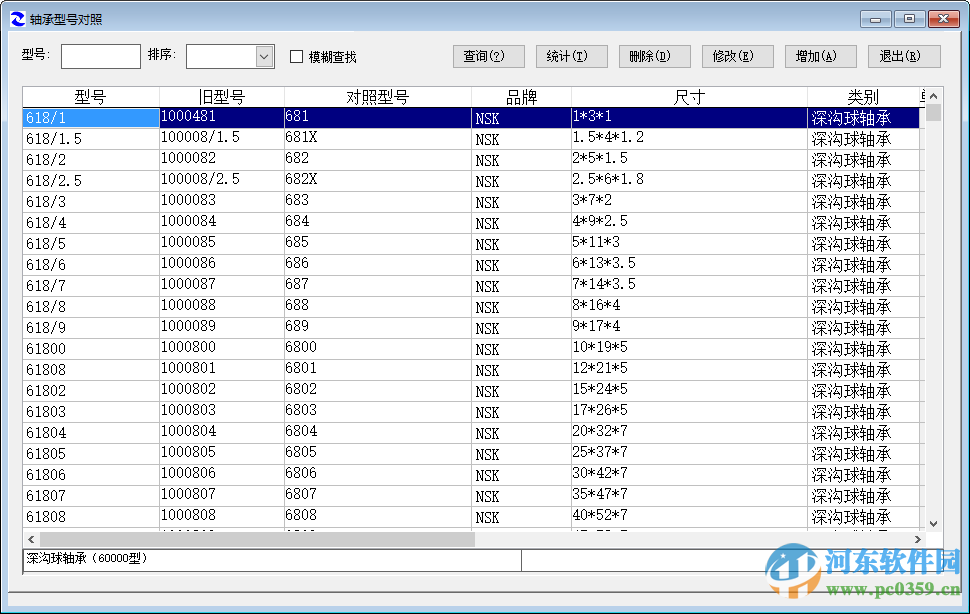 常用軸承型號對照軟件下載 2016 綠色版