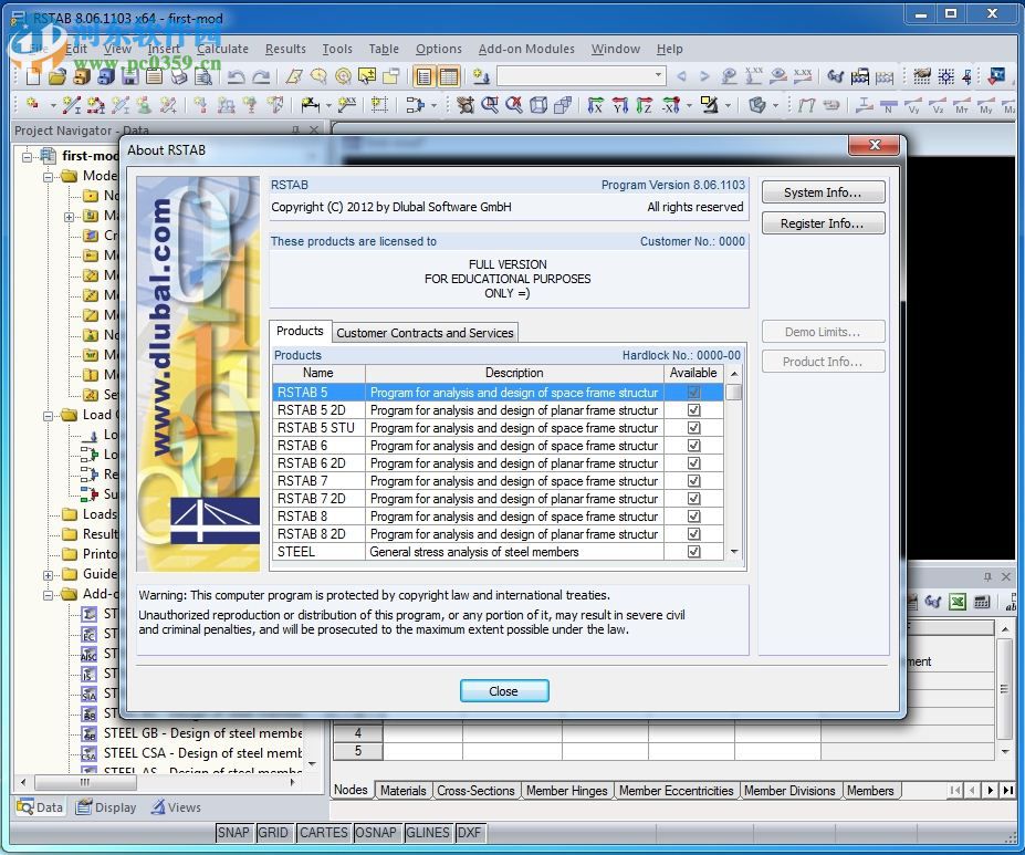 Dlubal RSTAB(3D結構分析) 8.06 免費版