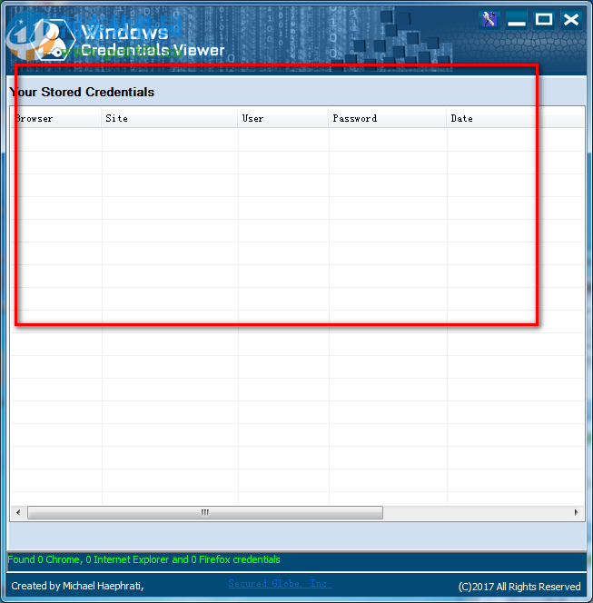 Windows Credentials Viewer(瀏覽器檢測(cè)工具) 1.2 免費(fèi)版