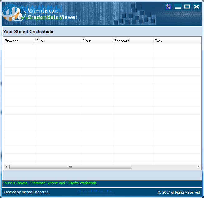 Windows Credentials Viewer(瀏覽器檢測(cè)工具) 1.2 免費(fèi)版