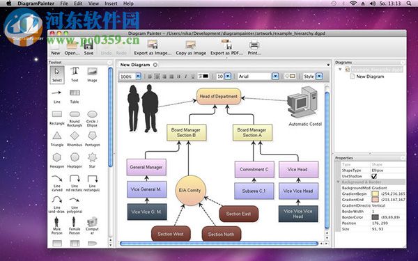 DiagramPainter for Mac（<a href=http://m.stslhw.cn/zt/liuchengtu/ target=_blank class=infotextkey>流程圖制作軟件</a>） 1.1.0