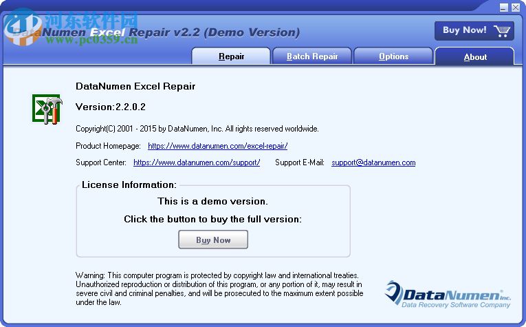 DataNumen Excel Repair(Excel文件修復工具) 2.2 官方版