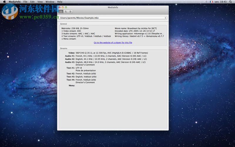 MediaInfo For mac(媒體信息檢測) 0.7.981 中文版