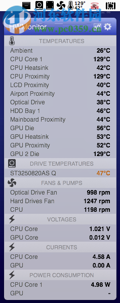 hwmonitor for mac(CPU檢測(cè)軟件) 6.1.1188 漢化版