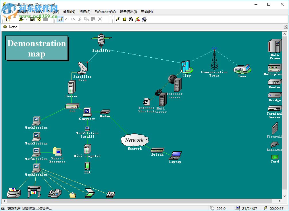 friendly pinger下載(拓撲圖制作軟件) 5.0 中文版