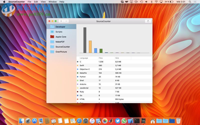 sourcecounter for mac（代碼統(tǒng)計工具） 1.1.2