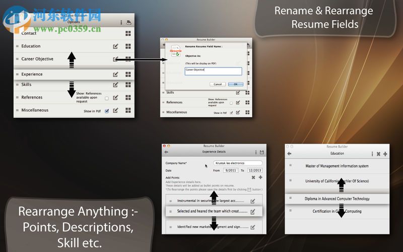 Resume Builder for Mac(簡(jiǎn)歷制作軟件) 1.5.0 免費(fèi)版