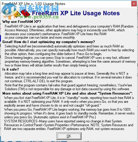 FreeRAM XP Lite 1.03 綠色版