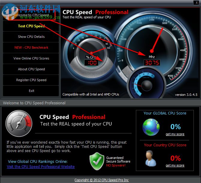 CPU Speed Professional(CPU測試軟件) 3.0.4.5 綠色版