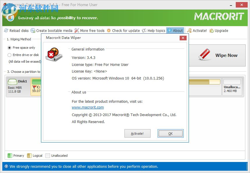 Macrorit Disk Partition Wiper(硬盤格式化工具) 3.4.3 免費(fèi)版