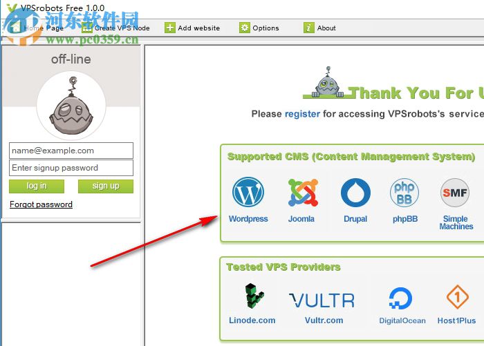 VPSrobots(一站式網(wǎng)站管理軟件) 1.0 官方版