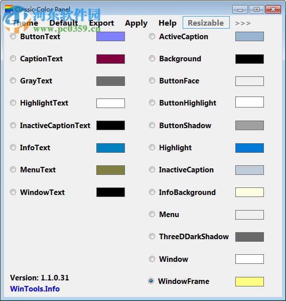 Classic Color Panel(系統(tǒng)窗口顏色修改工具) 1.10 免費(fèi)版