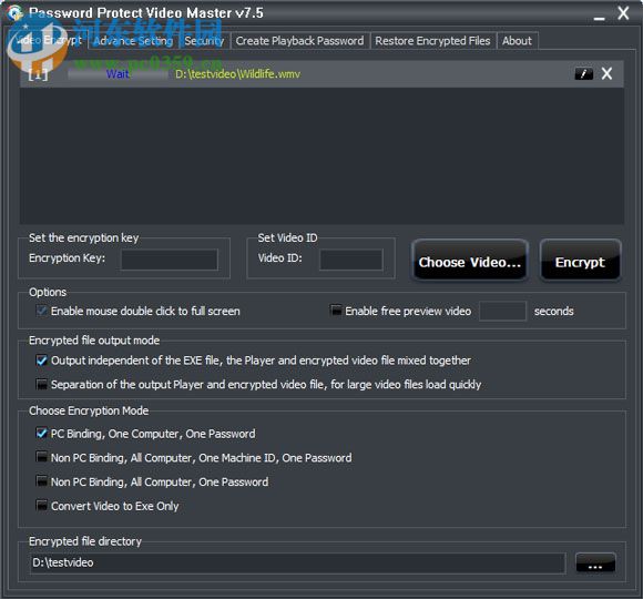 Password Protect Video Master(視頻加密保護工具) 8.0 綠色中文版
