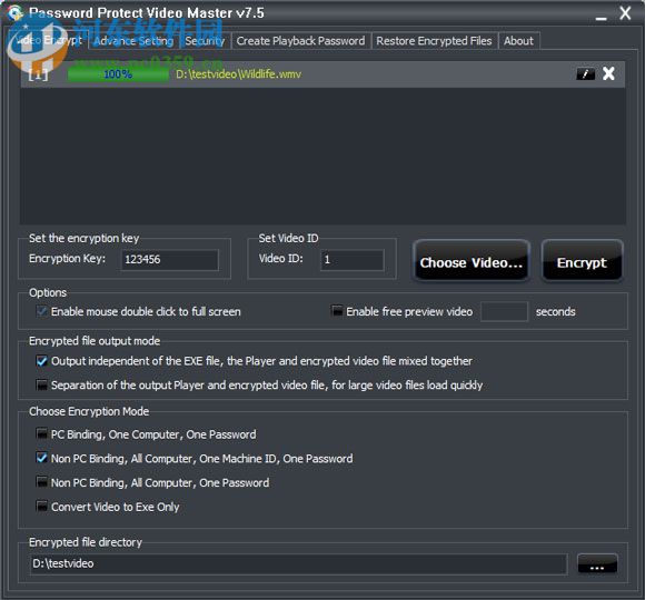 Password Protect Video Master(視頻加密保護工具) 8.0 綠色中文版