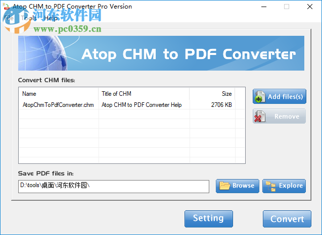 CHM轉(zhuǎn)PDF(Atop CHM to PDF Converter) 2.1 綠色免費版