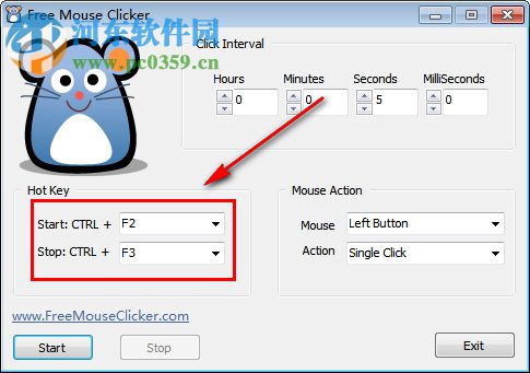 Free Mouse Clicker(鼠標重復點擊軟件) 1.0.0.0 官方綠色版