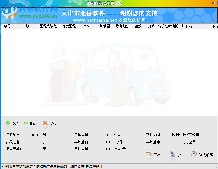 北岳油耗計算工具 3.02 綠色版