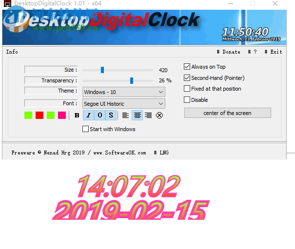 DesktopDigitalClock(桌面數(shù)字時鐘)