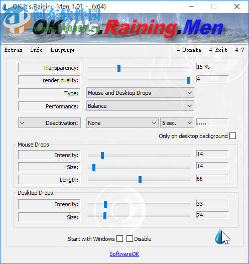 OK.It's.Raining.Men(屏幕雨滴特效工具) 1.02 綠色版