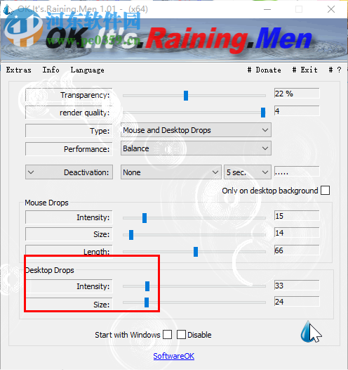 OK.It's.Raining.Men(屏幕雨滴特效工具) 1.02 綠色版