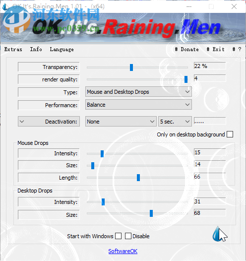 OK.It's.Raining.Men(屏幕雨滴特效工具) 1.02 綠色版