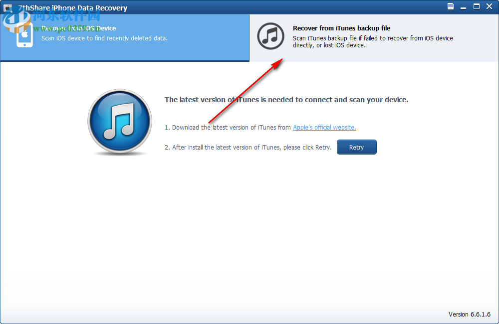 7thShare iPhone Data Recovery(蘋果數(shù)據(jù)恢復軟件) 6.6.1.6 官方版