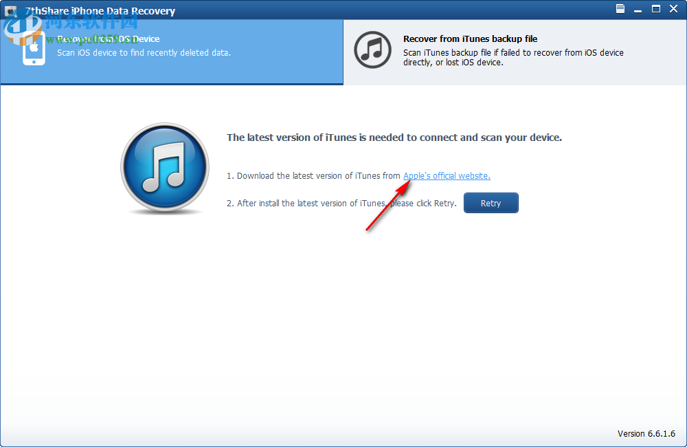 7thShare iPhone Data Recovery(蘋果數(shù)據(jù)恢復軟件) 6.6.1.6 官方版