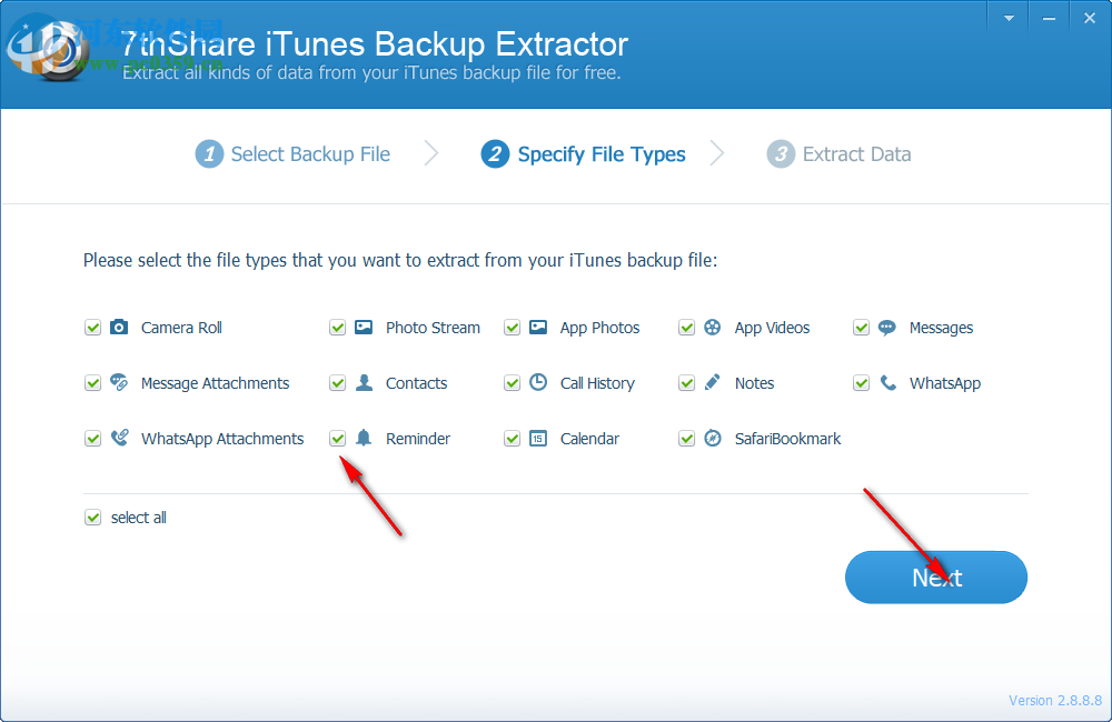 7thShare iTunes Backup Extractor 2.8.8.8 官方版