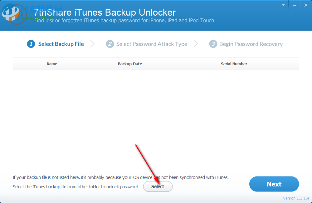 7thShare iTunes Backup Unlocker(iTunes備份解鎖器) 1.3.1.4 官方版