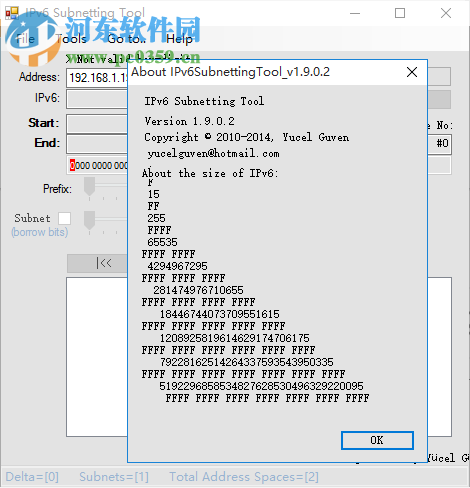 IPV6子網(wǎng)掩碼計(jì)算器(IPv6 Subnetting Tool) 1.9.0.2 免費(fèi)版