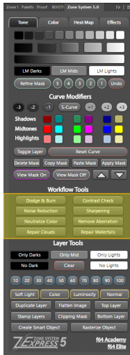 Zone System Express Panel