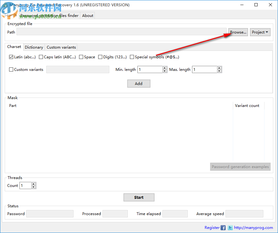 Manyprog Zip Password recover(密碼恢復(fù)軟件)