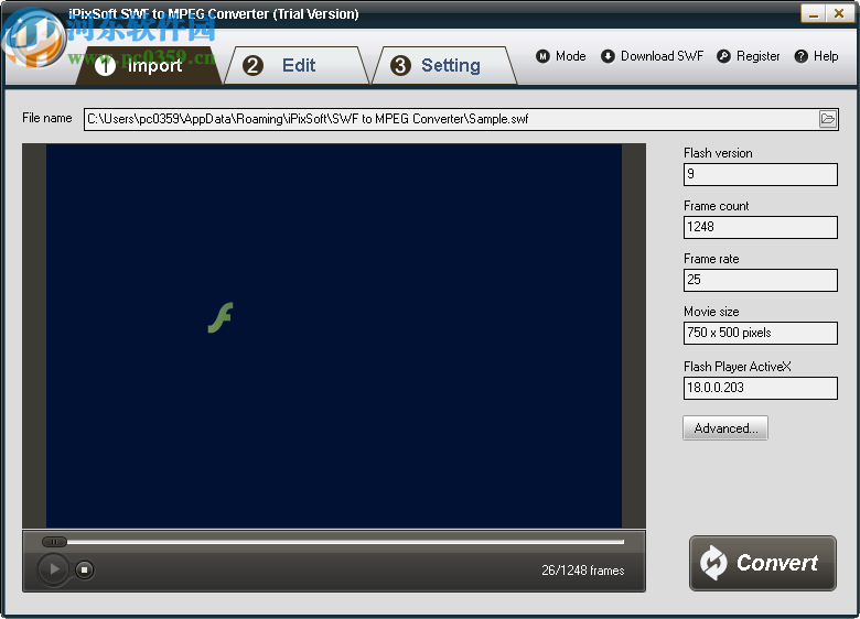 iPixSoft SWF to MPEG Converter(SWF轉(zhuǎn)換為MPEG)