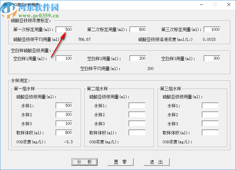 COD/TP/NH3-N測定數(shù)據(jù)分析程序