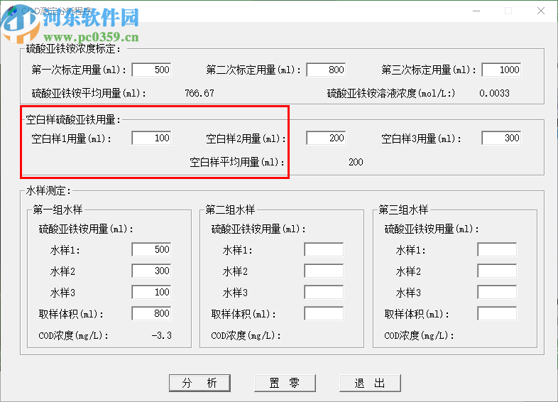 COD/TP/NH3-N測定數(shù)據(jù)分析程序