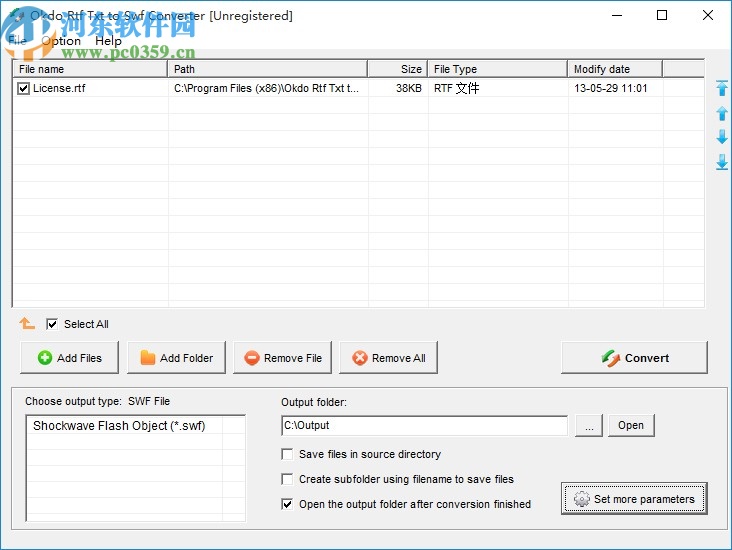 Okdo Rtf Txt to Swf Converter