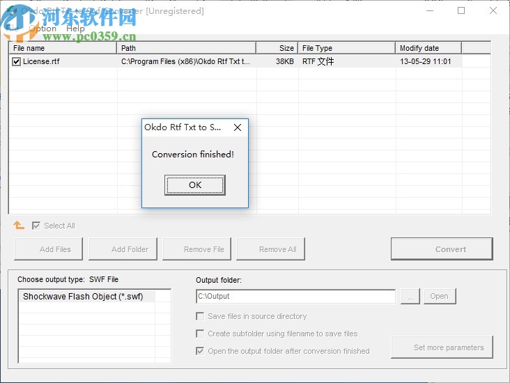 Okdo Rtf Txt to Swf Converter