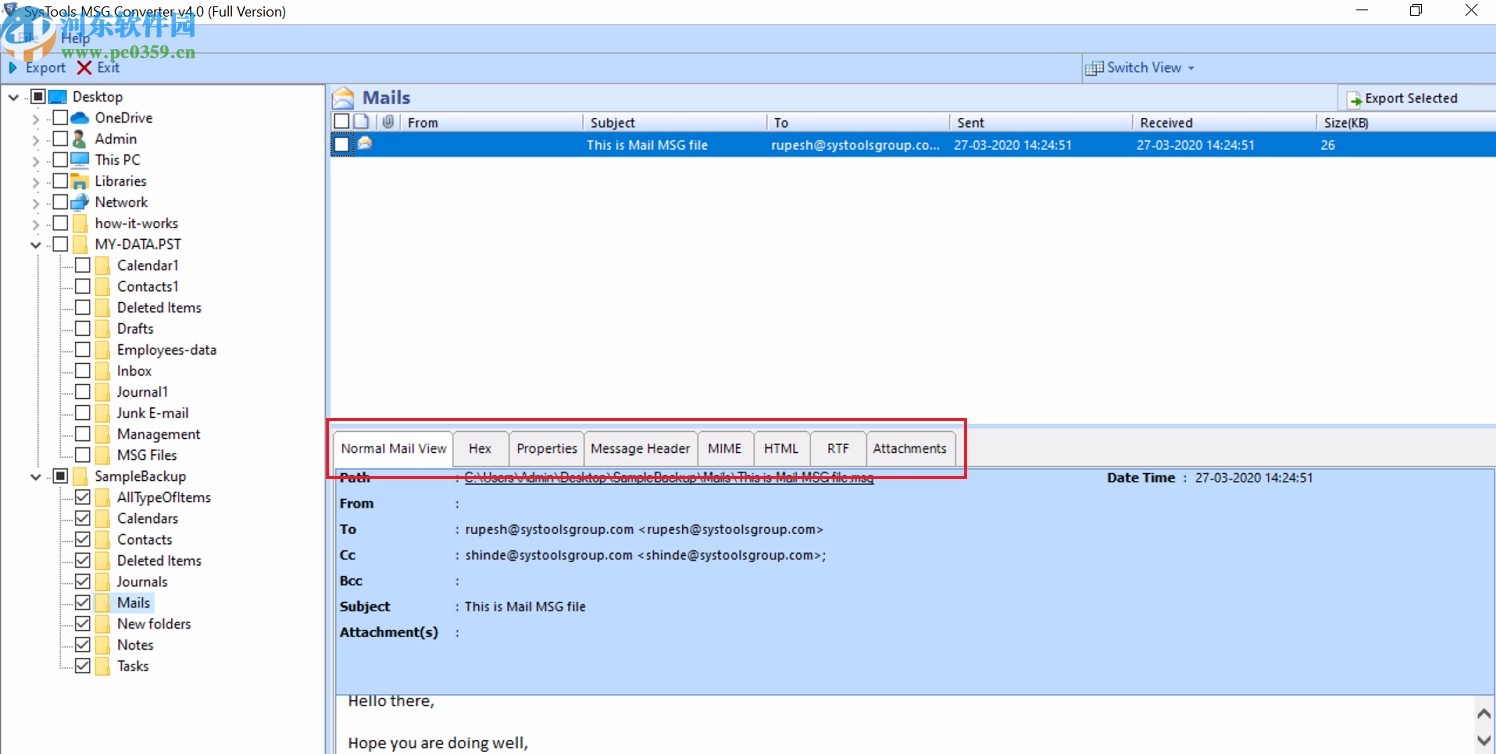 SysTools MSG Converter