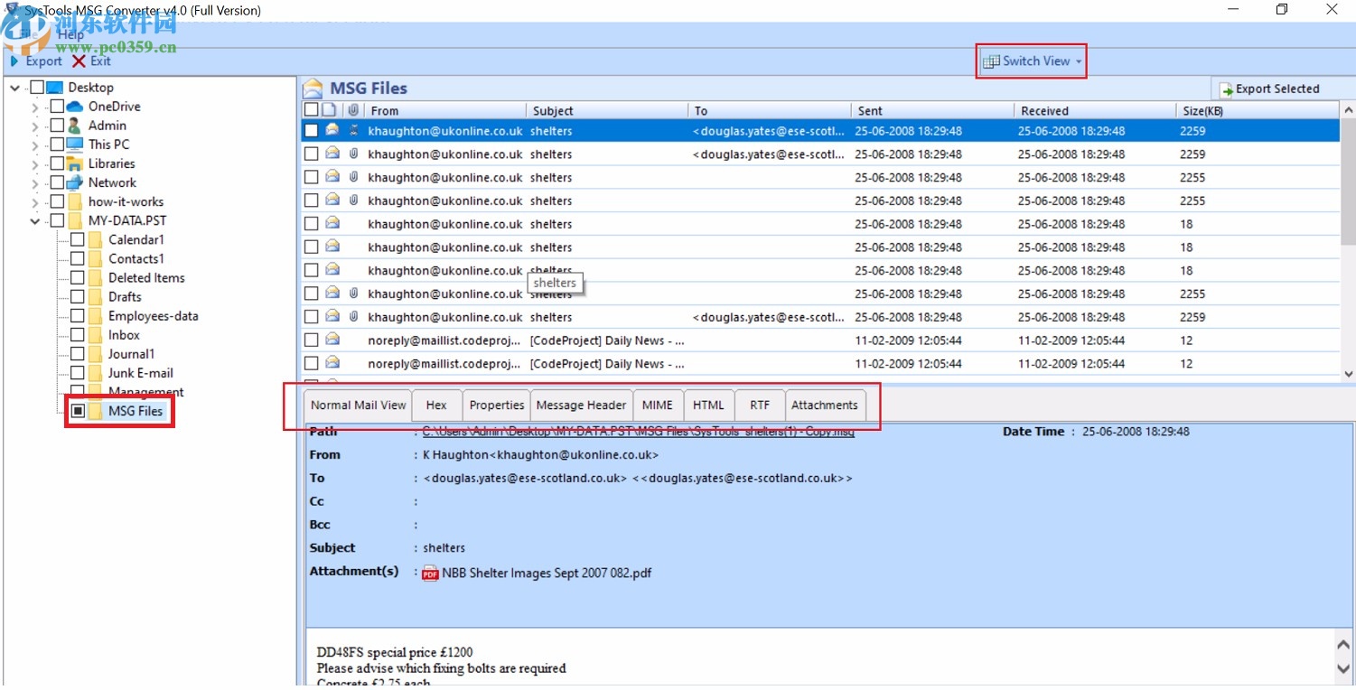 SysTools MSG Converter