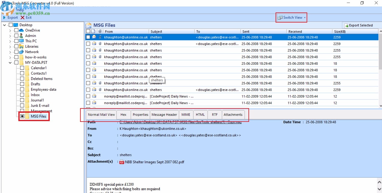 SysTools MSG to EML Converter